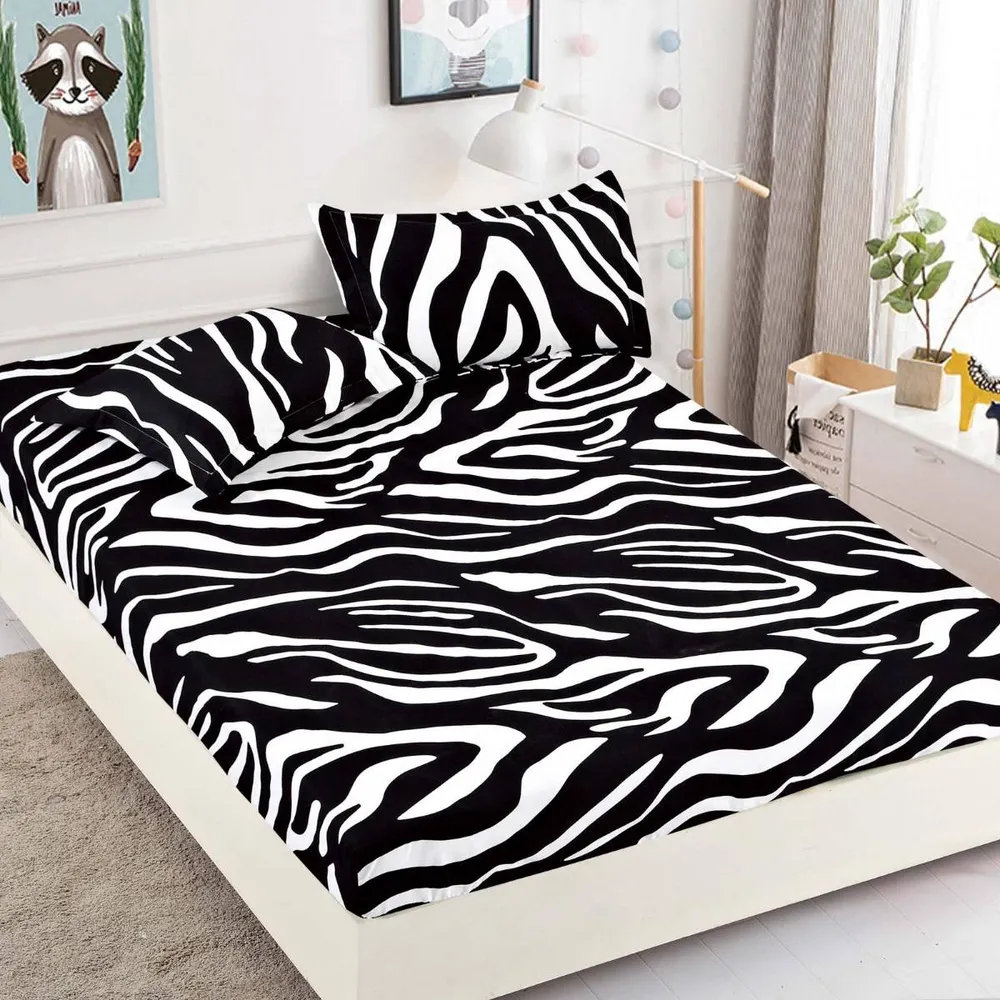 Husă de pat cu elastic, 180×200 — Negru