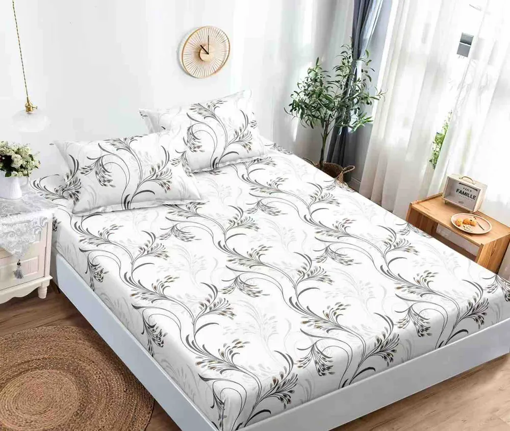 Husă de pat cu elastic, 180×200 — Gri deschis 5
